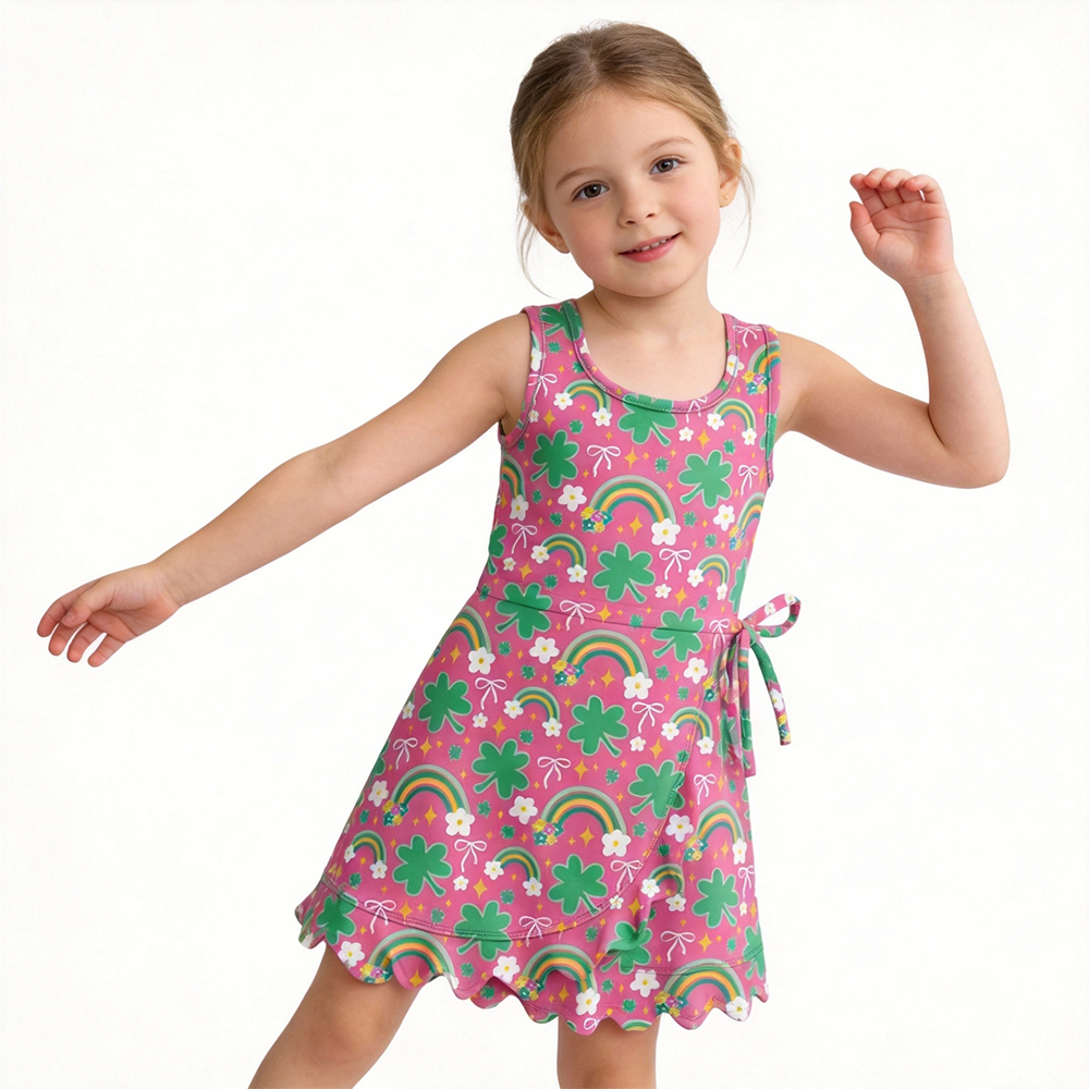 Playful Pattern Ruffle-Hem Summer Dress
