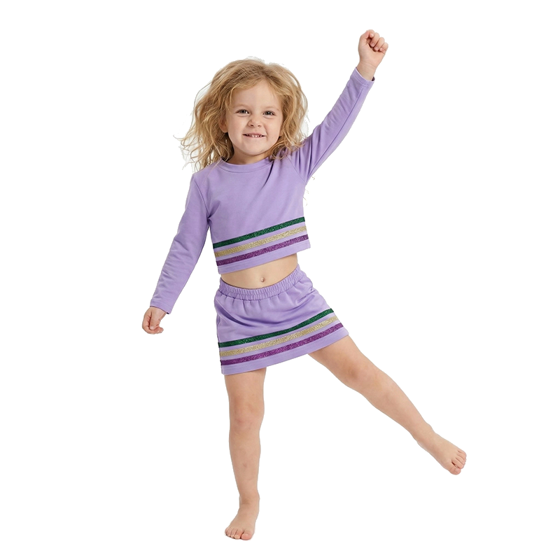 Girls’ Glitter Stripe Active Wear Set