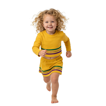 Girls’ Glitter Stripe Active Wear Set