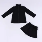 Girls Yoga Set Zip Jacket Bow Skirt with Shorts Liner Custom