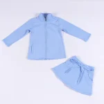 Girls Yoga Set Zip Jacket Bow Skirt with Shorts Liner Custom