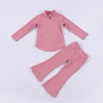 Kid Quick Dry Full Zipper Long Sleeve Yoga Set