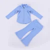 Kid Quick Dry Full Zipper Long Sleeve Yoga Set