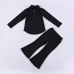 Kid Quick Dry Full Zipper Long Sleeve Yoga Set