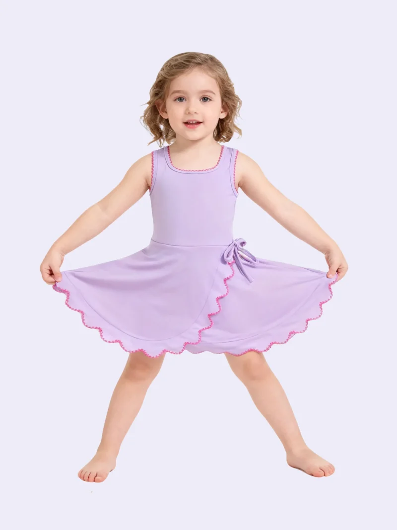 Elegant Yoga Dress for Girls Sleeveless Design Custom