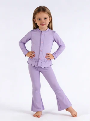 Girls Yoga Outfit Long Sleeve Zip