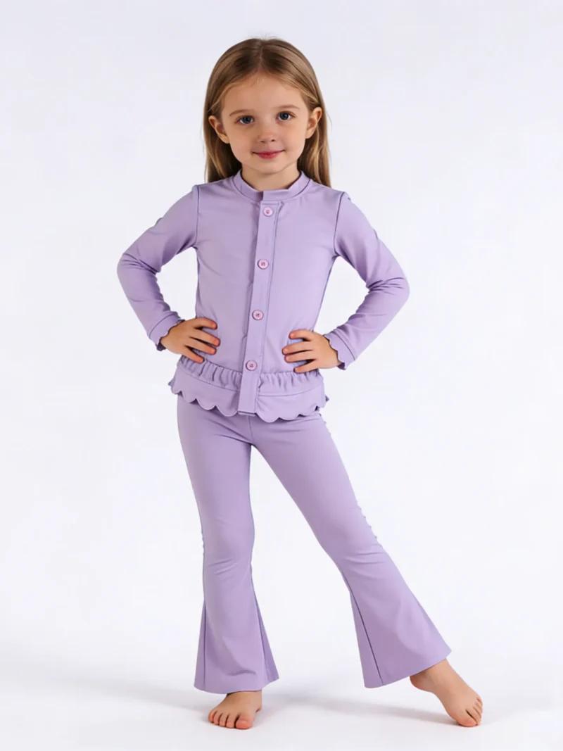 Girls Yoga Outfit Long Sleeve Zip