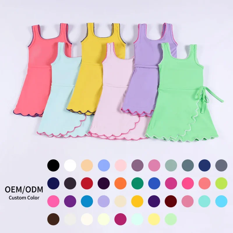 Elegant Yoga Dress for Girls Sleeveless Design Custom