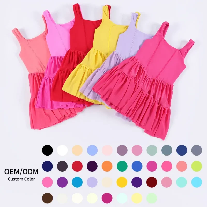 New Design Summer Mesh Tennis Dress for Girls Sports Clothing for Toddler Yoga Baby Girls' Dresses